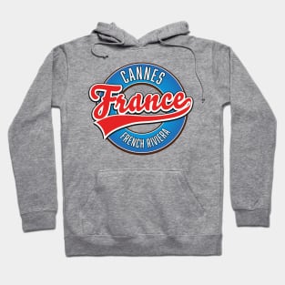 Cannes French Rivera France retro logo Hoodie